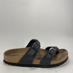 Birkenstock Mayari Sandals Womens Size 37 US 6-6.5 Black Birkoflor Toe Loop